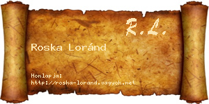 Roska Loránd névjegykártya