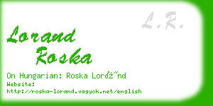 lorand roska business card
